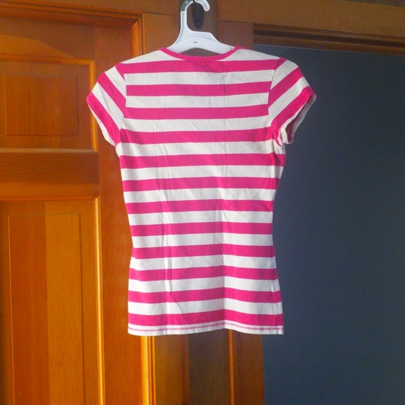White/pink striped Gap t-shirt, size XS - Picture 2 of 3